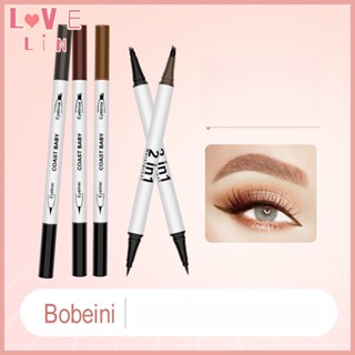 【lovelin】Bobeni ปากกาเขียนคิ้ว อายไลเนอร์ เนื้อลิขวิด กันน้ํา ไม่เลอะ สีดํา