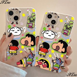 เคสโทรศัพท์มือถือแบบนิ่ม กันกระแทก ลายชินจัง สําหรับ Iphone 813 12 14pro plus 7 11 GTPE