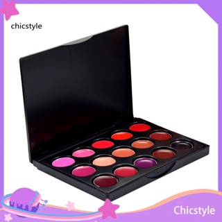 Chicstyle เครื่องสําอาง ลิปสติก ลิปกลอส ชิมเมอร์ ขนาดเล็ก ติดทนนาน 15 สี