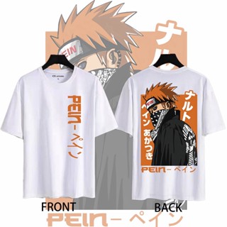 สีดำ เสื้อยืด Naruto อะนิเมะ เสื้อยืดคอตตอนไม่จำกัดเพศ ดีไซน์ Naruto Pain แขนสั้น ฤดูร้อน ใหม่