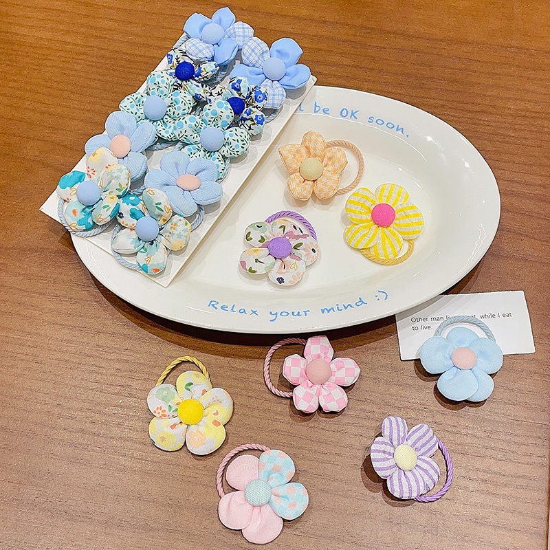 ยางรัดผม ผ้ากํามะหยี่ขนนิ่ม ลายดอกไม้ สีแคนดี้ แฟชั่นสําหรับเด็ก - รูปที่ 7