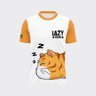 เสื้อวิ่งพิมพ์ลายแมวเหมียวขี้เซา LazyMeow