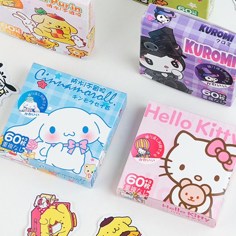 สติกเกอร์ ลายการ์ตูนอนิเมะ Sanrio น่ารัก เหมาะกับของขวัญวันเกิด สําหรับตกแต่งแล็ปท็อป แก้วมัก 60 ชิ้น