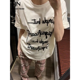 JN Studio  เสื้อยืด ครอป เสื้อยืดผู้หญิง สไตล์เกาหลี  fashion สวย ins ทันสมัย A99J0MC 36Z230909