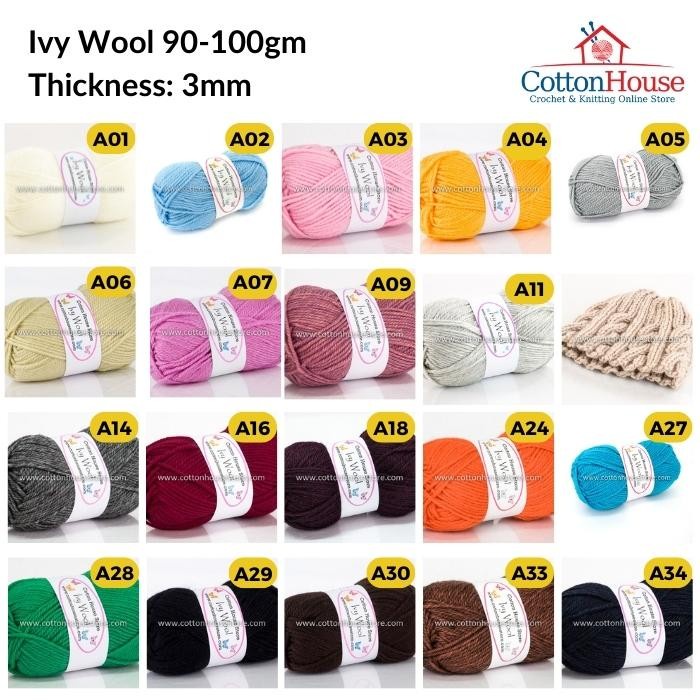 Ivy Wool 100g 3mm Hook Yarn VW