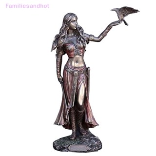 Familiesandhot&gt; รูปปั้นเรซิ่น Morrigan The Celtic Goddess Of Battle With Crow &amp; Statue well