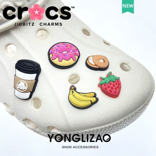 Jibbitz หัวเข็มขัด รูปการ์ตูนโดนัท และดอกไม้ สําหรับตกแต่งรองเท้า Crocs DIY 2023