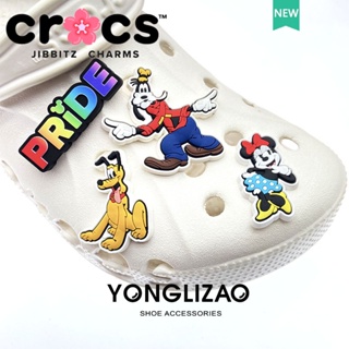 Jibbitz Crocs charms หัวเข็มขัด รูปการ์ตูนดิสนีย์ ดอกไม้ สําหรับตกแต่งรองเท้า Crocs 2023