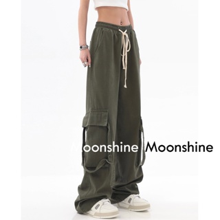 Moon  กางเกงขายาว คาร์โก้ กางเกง เชือกอเมริกันคลาสิค Cargo pants 2023 NEW 080130 ทันสมัย สบาย ทันสมัย ทันสมัย A20M012 36Z230909