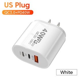 อุปกรณ์ชาร์จเร็ว 40W TYPEC พอร์ตคู่ PD+USB สําหรับ Apple 20W