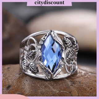 &lt;citydiscount&gt; แหวนอัลลอย ลายดอกไม้ สไตล์เรโทร กันภูมิแพ้ สําหรับผู้หญิง งานแต่งงาน