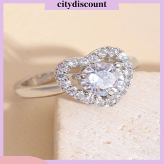 &lt;citydiscount&gt; แหวนนิ้วมือ ฝังเพทาย ลูกบาศก์ น้ําหนักเบา สําหรับผู้หญิง