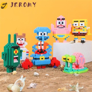 Jeromy บล็อกตัวต่อพลาสติก รูปการ์ตูน Spongebobed DIY ของเล่นสําหรับเด็ก