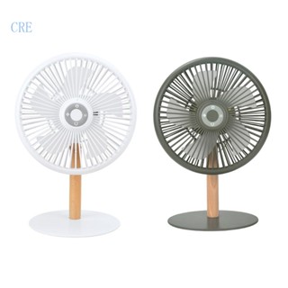 Cre 2 in 1 พัดลมตั้งแคมป์ พร้อมไฟ LED 4000mAh 6 พัดลมตั้งโต๊ะ พร้อมสายคล้อง