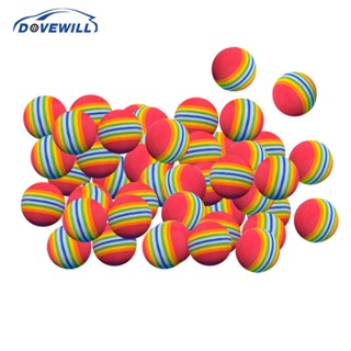 [Dovewill] ลูกกอล์ฟฟองน้ํา EVA 42 มม. สีรุ้ง สําหรับฝึกตีกอล์ฟ สวนหลังบ้าน 50 ชิ้น