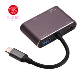 Barry 4 IN 1 ตัวแปลง Type-C เป็น HDMI VGA Type-C เป็น HDMI ติดตั้งง่าย USB C เป็น HDMI 4 IN 1 สําหรับคอมพิวเตอร์ โน้ตบุ๊ก เมาส์