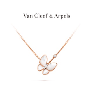 [พร้อมส่ง] Vca/van Cleef &amp; Arpels สร้อยคอ จี้ผีเสื้อ ประดับเพชร สีโรสโกลด์ [ของขวัญวันเกิด]