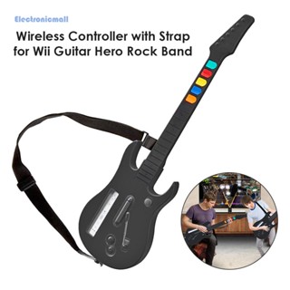 [ElectronicMall01.th] ตัวควบคุมไร้สาย พร้อมสายคล้อง ปรับได้ สําหรับกีตาร์ Wii Hero Rock Band 3 2