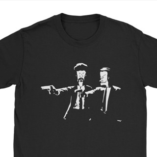 เสื้อยืด พิมพ์ลาย Beavis Butthead Pulp Fiction ขนาดใหญ่ สไตล์ฮิปฮอป สําหรับผู้ชาย