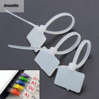 【DREAMLIFE】100pcs Plastic Nylon Self-Locking Marker Cord Wire Straps clothes Label Ties