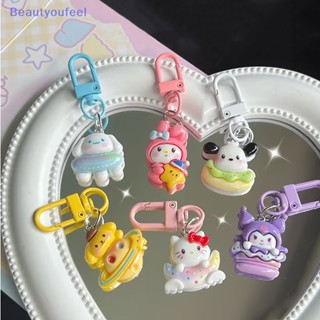 SANRIO [Beautyoufeel] พวงกุญแจ จี้การ์ตูนอนิเมะ My Melody Cinnamonroll Hello Kitty น่ารัก สําหรับตกแต่งกระเป๋า