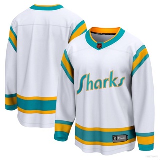 เสื้อกีฬาแขนยาว ลาย HQ1 NHL San Jose Sharks Jersey พลัสไซซ์ QH1