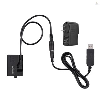 Andoer แบตเตอรี่ดัมมี่ ACK-E10 5V USB DC คัปเปลอร์ (แบบเปลี่ยน สําหรับ LP-E10) พร้อมอะแดปเตอร์พาวเวอร์ สําหรับ EOS Rebel T3 T5 T6 T7 T100 Kiss X50 Kiss X70 1100D 1200D 1300D 2000D 400