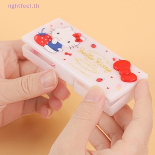 Rightfeel.th ใหม่ กล่องเก็บเครื่องสําอาง ผ้าฝ้าย ลายการ์ตูน Hello Kitty My Melody น่ารัก กันน้ํา แบบพกพา