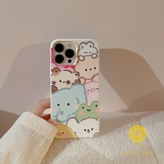 For เคสไอโฟน 14 Pro Max [Rabbit Cat Zoo] เคส Phone Case For iPhone 14 Pro Max Plus 13 12 11 X XS Max XR SE 8 7 For เคสไอโฟน11 Ins Korean Style Retro Classic Couple Shockproof Protective TPU Cover Shell