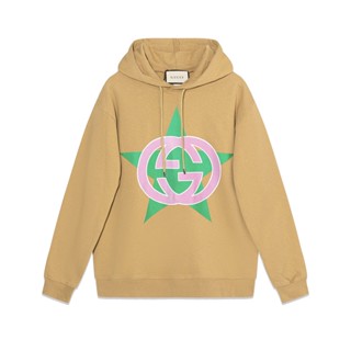 Fashion G564UCCI เสื้อกันหนาว แขนยาว มีฮู้ด ผ้าฝ้าย พิมพ์ลายดาวห้าแฉก สําหรับผู้ชาย และผู้หญิง