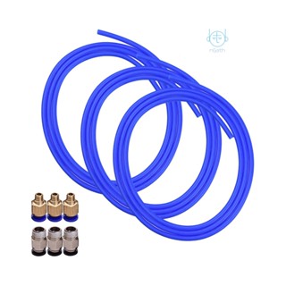 [mjia] ท่อนิวเมติก PTFE สีฟ้า 1 เมตร 3 ชิ้น พร้อมข้อต่อนิวเมติก PC4-M6 3 ชิ้น และข้อต่อเชื่อมต่อ PC4-01 3 ชิ้น สําหรับเส้นใย 1.75 มม. เครื่องพิมพ์ 3D