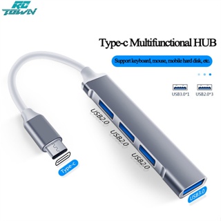 Rctown ฮับ USB C 4 หลายพอร์ต Type-C พร้อม USB 2.0 USB 3.0 OTG ฟังก์ชั่นอะแดปเตอร์แยก USB สําหรับ