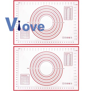 แผ่นซิลิโคน ไม่ติดผิว พร้อมมาตรวัด สําหรับทําพิซซ่า เค้ก ขนมปัง 2 แพ็ค