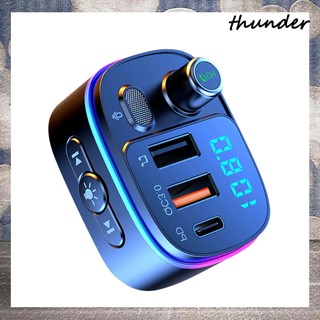 Thunder อะแดปเตอร์ส่งสัญญาณวิทยุ FM บลูทูธไร้สาย 5.0 พร้อมแฮนด์ฟรี สําหรับรถยนต์