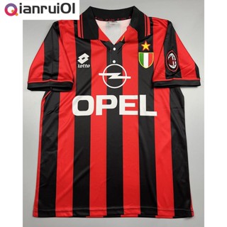 (Qianrui01)สื้อบอล ย้อนยุค เอซี มิลาน เหย้า 1996 Retro AC Milan Home เรโทร คลาสสิค 1996-97