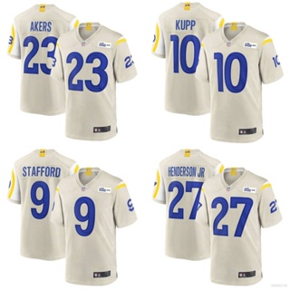 เสื้อยืดกีฬาแขนสั้น ลายทีมชาติฟุตบอล Los Angeles Rams Bone Game Jersey Kupp Akers Henderson Stafford HQ1 NFL พลัสไซซ์ QH1