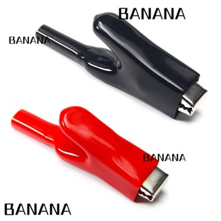 Banana1 คลิปหนีบสายเคเบิลแบตเตอรี่ 50A โลหะ สีแดง ทนทาน สีเงิน สีดํา 2 ชิ้น