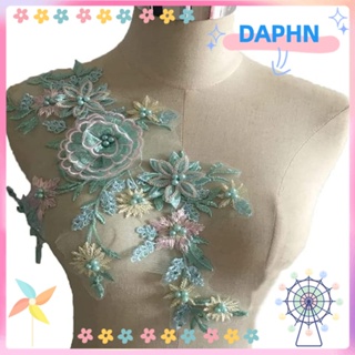 DAPHS ผ้าลูกไม้ ลายดอกไม้ 3D สําหรับตกแต่งชุดแต่งงาน DIY