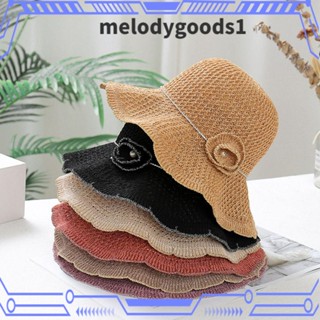 MELODYGOODS1 หมวกปีกกว้าง กันแดด หลากสีสัน แฟชั่นชาวประมง สําหรับกลางแจ้ง