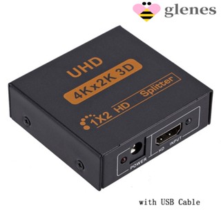 Glenes ตัวแปลงแยก เข้า 1 ออก 2/4 HDMI 1x4/1x2 ปลั๊กแอนด์เพลย์ 4K 1080p 30HZ สําหรับเครื่องเล่น HDTV STB DVD D-VHS