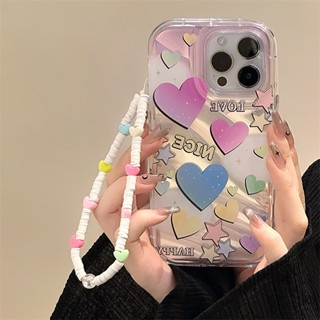 [พร้อมส่ง] เคสป้องกันโทรศัพท์มือถือ พร้อมกระจก และสายคล้องมือ สําหรับ Apple iPhone 15 14 13 12 11 PROMAX XS XR XSMAX SE2020 6 7 8PLUS MINI