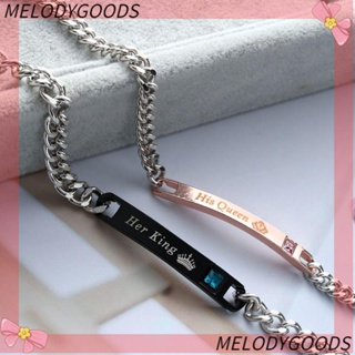 Melodg ของขวัญ เครื่องประดับ คริสตัล มงกุฎ รัก กําไลข้อมือ ผู้ชายและผู้หญิง สร้อยข้อมือคู่