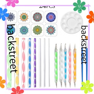 Backstreet 24 ชิ้น / เซต Mandala Dotting Tool Handcraft Clay DIY เครื่องปั้นดินเผาศิลปะปากกา