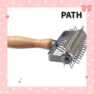 PATH ลูกกลิ้งสเตนเลส ด้ามจับไม้ สําหรับทําพิซซ่า แป้งโดว์