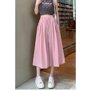 NZN Midi culottes กางเกงสแล็คลําลอง เอวสูง แฟชั่นฤดูร้อน