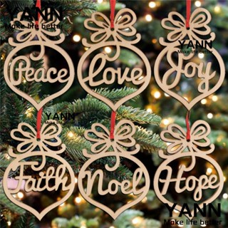 Yann1 จี้ไม้ รูปตัวอักษร Love Hope Peace Joy Faith สําหรับตกแต่งปาร์ตี้คริสต์มาส 6 ชิ้น