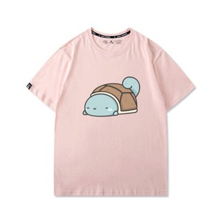 Hot！ เสื้อยืด Pokemon Anime Squirtle น่ารักฤดูร้อนแขนสั้นเสื้อยืดผ้าฝ้ายสำหรับทุกวัย ฤดูร้อน ใหม่