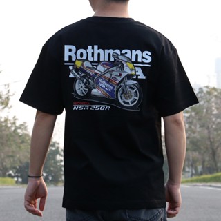 เสื้อยืดแขนสั้นลําลอง ผ้าฝ้าย พิมพ์ลาย Attitude Honda two-punch Agni chariot NSR250P4 Loveman HRC สําหรับผู้ชาย