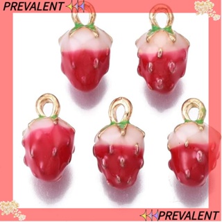 Preva จี้สตรอเบอร์รี่ อัลลอย รูปผลไม้ 13*7 มม. สีสดใส สําหรับทําเครื่องประดับ ต่างหู 20 ชิ้น