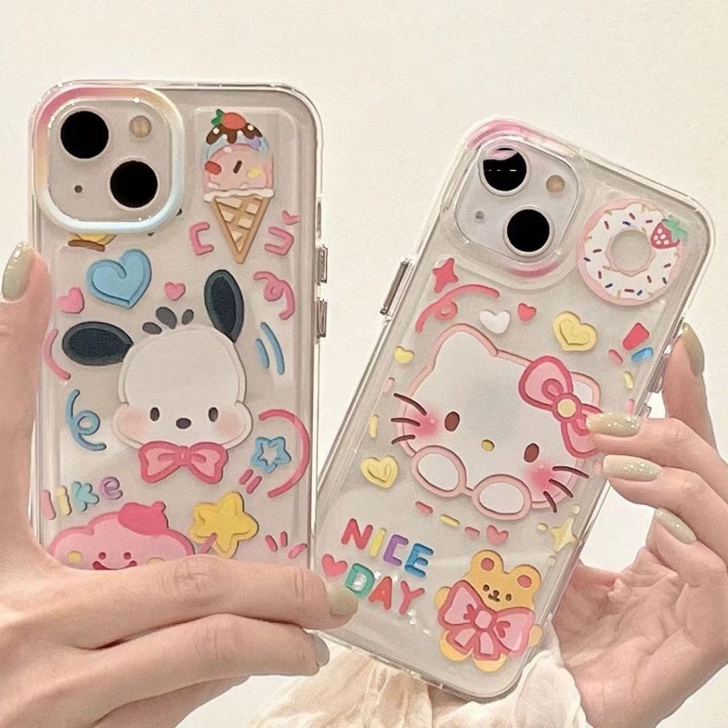 เคสโทรศัพท์สกรีนลายคิตตี้ แบบนิ่ม น่ารัก กันกระแทก สำหรับรุ่น14 13 13PROMAX 12 ProMax 11 XR XSMax 11ProMax #5045